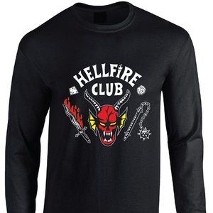 Stranger Things Season 4 Hellfire Club Black Long Sleeve T-Shirt